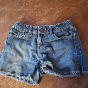 Jean shorts with rhinestones
